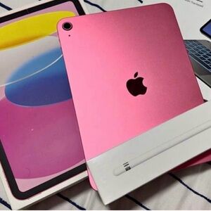 Apple Tablet in Vibrant Pink with Stylus